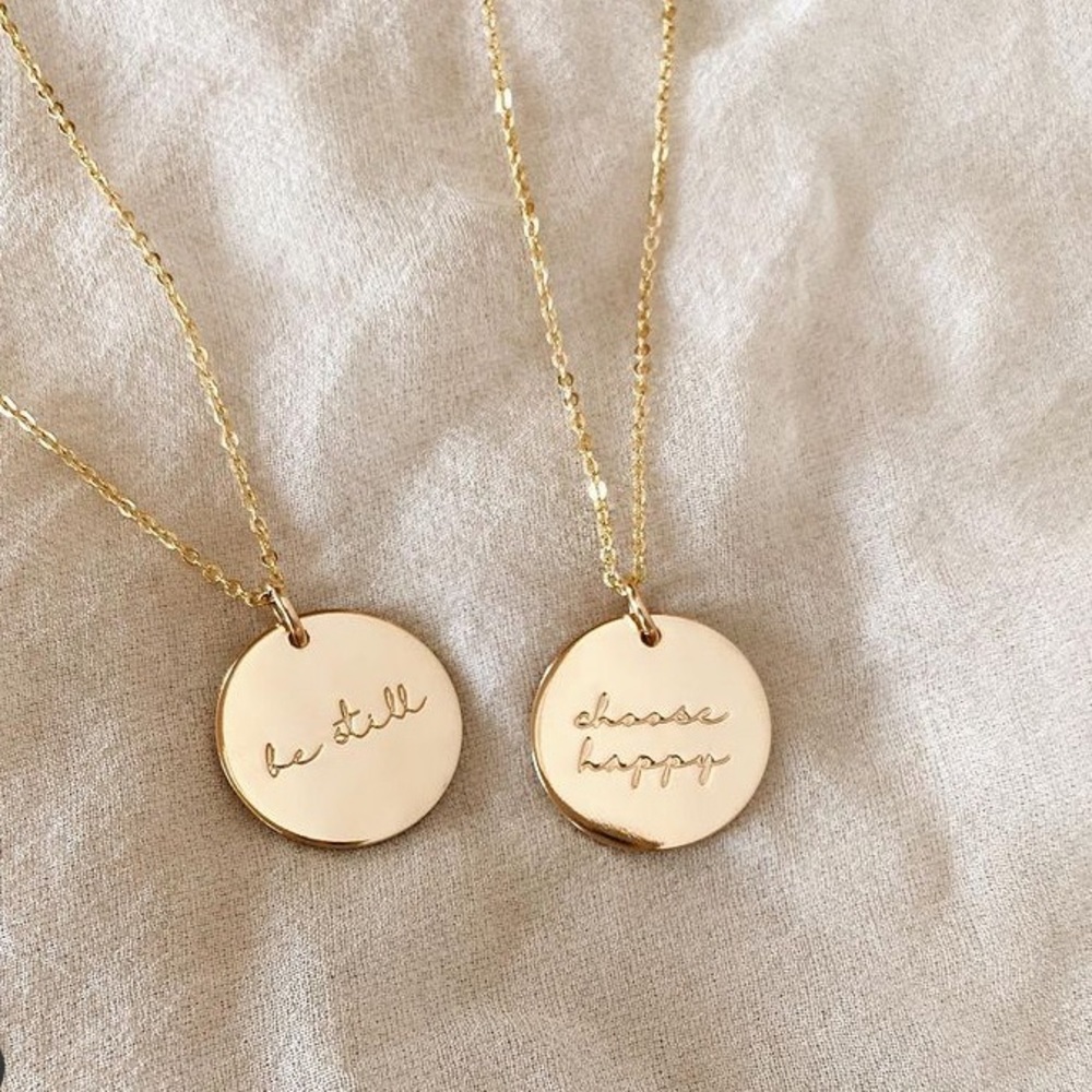 Be Still Self-Care Mantra Peace Charm Necklace - Picture 2 of 16